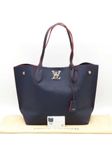 Louis Vuitton Lockme Go Tote In Marine Blue Leather Fw0525rzxdu