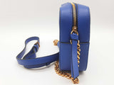 Versace Virtus Camera Blue Grainy Leather Chain Crossbody Bag Do0625wrxde