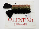 Valentino Garavani Rosier Black Green Tan Ombre Silk Zipper Clutch Do0526rrxde