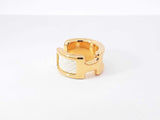 Hermès Olympe Gold-tone & Ecru Epsom Leather Ear Cuff Fw0926lxzdu