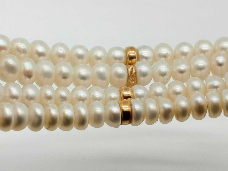 14k Yellow Gold Pearl 5.2g Choker Necklace 14 In Do1224pxzde