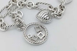David Yurman Sterling Silver Cable Charm Bracelet 6.2 Grams 7 Inch Eb0626lrxsa