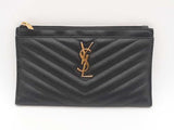 Ysl Saint Laurent Grain De Poudre Monogram Bill Pouch Sd0725ozxsa