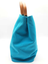 Hermes Cabag Elan Toile Turquoise Canvas Tote Bag Do1224prxde