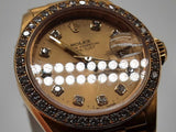Rolex 26 Datejust 18k Yg Aftermarket Diamond Presidental Watch Do0825szxzde
