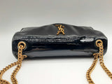 Yves Saint Laurent Ysl Calypso Black Patent Leather Crossbody Bag Do0524lxzxde