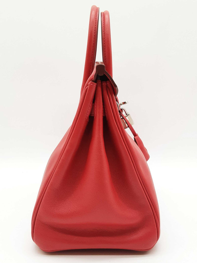 Hermes Birkin 25 Rouge Tomate Red Box Calf Palladium Handbag Do0925lxzxzde