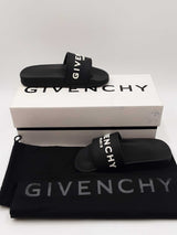 Givenchy Logo Black Slides Size 35 Eb1025wxdu