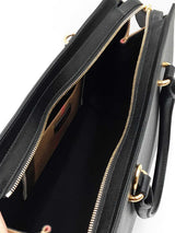 Burberry Banwell Tote Bag In Black Leather & House Check Canvas Fw0926pxzdu