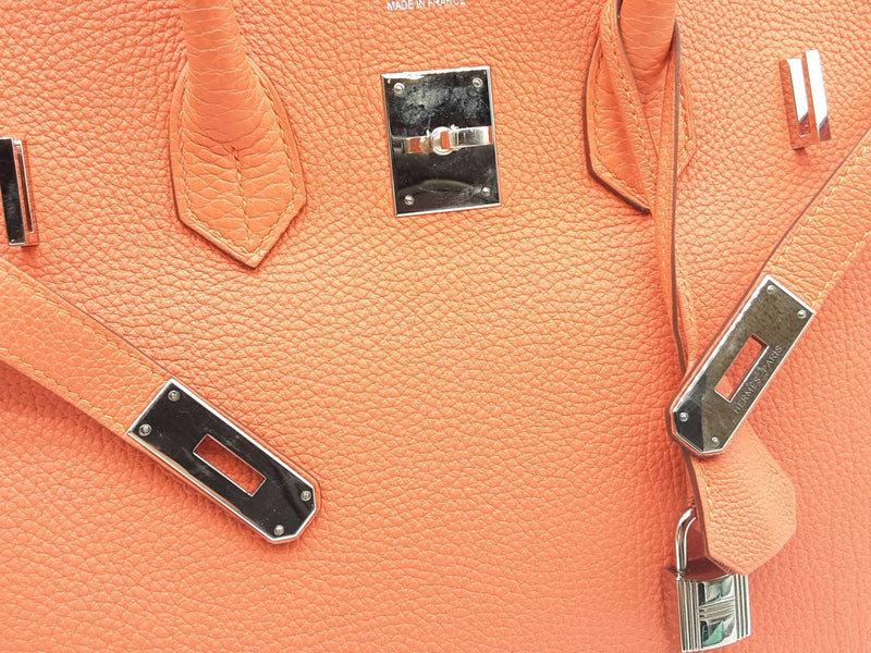 Hermes Birkin 35 Poppy Orange Togo Palladium Hardware Handbag Do0323sxzxde