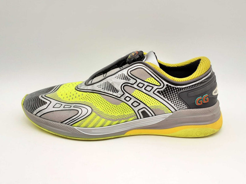 Gucci Ultrapace R Silver & Neon Yellow Sneakers Size 10.5  Fw1024ixsa