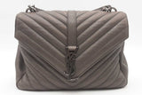 Yves Saint Laurent Quilted Chevron Sheepskin College Top Handle Bag Eb0526eixsa