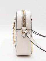 Michael Kors Jet Set Large White Logo Crossbody In Fruit Print Canvas Fw0826rxdu