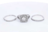 Diamond Approx. 1.74ctw Wedding Set In 14k White Gold 10.9g Sz 9.25 Eb0424prxsa