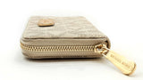 Michael Kors White Signature Coated Canvas Compact Zip Wallet Do1024lrde