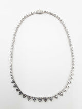 11.37 Cttw Diamond Graduated Cluster Tennis Necklace In 14k White Gold 24.8 Grams 16 Inch Fw0726wwszdu