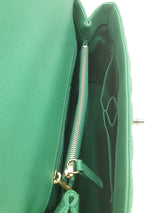 Chanel Green Quilted Caviar Cocotop Handle Flap Bag Eb0626oixzsa