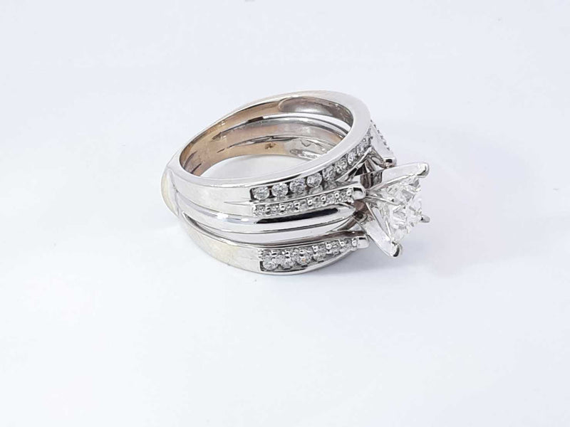 1.96 Cttw Diamond & 14k White Gold Bridal Set 8.5 Grams Size 7 Fw0724ozxzdu