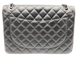 Chanel Classic Maxi Double Flap Black Calfskin Leather Shoulder Bag Do0225izxzde