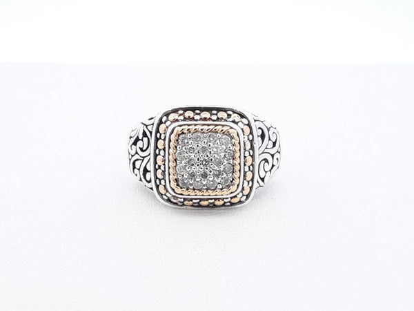 0.33 Cttw Diamond & Sterling Silver Ring 10.1 Grams Size 9 Fw0725rxdu