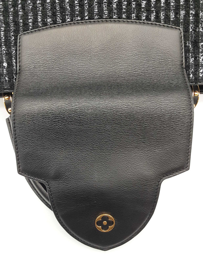 Louis Vuitton Capucine Black Tweed Patent Leather Handbag Do0625ooxzde