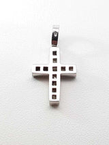 1.25 Cttw Princess-cut Diamond Cross Pendant In 18k White Gold 3.5 Grams Fw0626czxdu