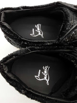 Christian Louboutin Black Velvet Orlato Trainers Size 41 Eb0226loxde