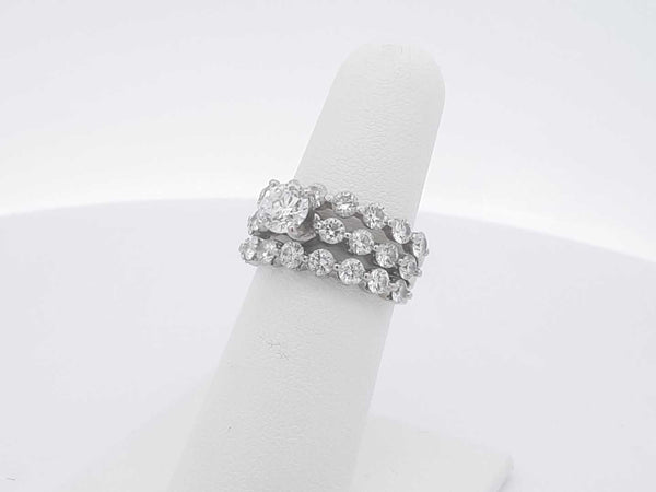 3.10 Diamond 14k White Gold 14k 7.1 Grams Ring Size 6 Sd0425orzxsa