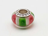 Pandora Red Green Murano Glass 0.925 Silver 2.8g Charm Do0425cde