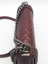 Chanel Quilted Burgundy Leather  Chain Aroung Boy Bag Eb0726lixzde