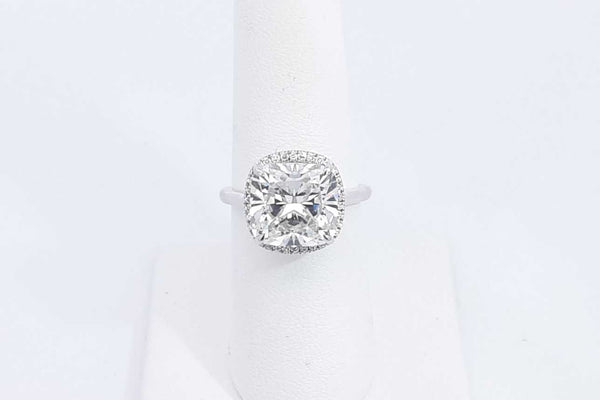 Lab Grown Cushion Cut Center Diamond 6ctw In 14k White Gold 4.6g Eb0623iprx