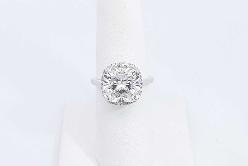 Lab Grown Cushion Cut Center Diamond 6ctw In 14k White Gold 4.6g Eb0623iprx