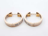 1.0 Cttw Diamond & 14k Two-tone Latch-back Hoop Earrings 6.3 Grams Fw0925wrxdu
