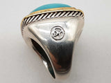 David Yurman Albion 0.925 Silver 23.5g Blue Stone Ring Size 7 Do1124irxde