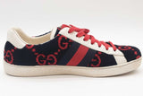 Gucci Ace Navy Blue Terry Cloth & Red Gg Sneakers Size 13f Eb1225oxzde