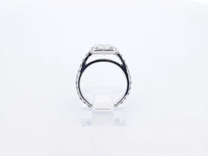 2.01 Cttw Diamond & 14k White Gold Halo Ring 2.8 Grams Size 5 Fw0124lrxzdu