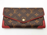 Louis Vuitton Sarah Retiro Brown Monogram Cherry Red Leather Wallet Do0926wxzde