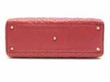 Christian Dior Lambskin Cannage Large Lady Dior Red Handbag Aa0926srzsa