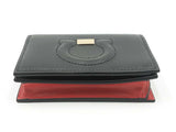 Salvatore Ferragamo Gancino City French Wallet In Black & Red Leather Fw526llxdu