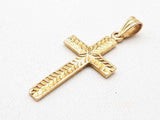 10k Yellow Gold Floral Cross Pendant 1.4g Lh1124pxde