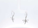 Diamond & 14k White Gold Dragonfly Leverback Earrings 1.6 Grams Fw0826lzxdu