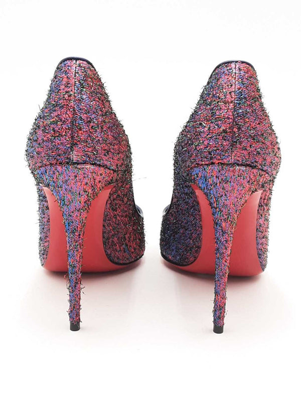 Christian Louboutin Hot Chick Starlight Lurex Heels Size 37 Eb1024lrxsa