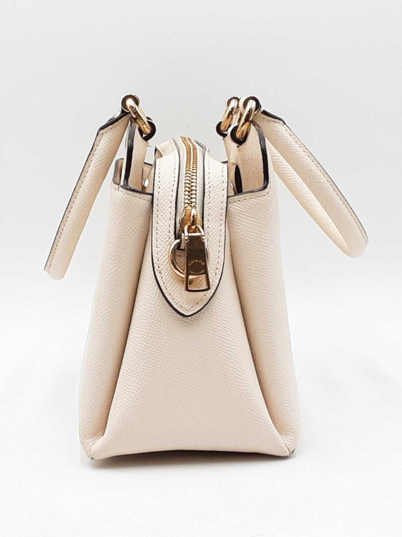 Coach Mini Lillie Carryall Handbag In Ivory Crossgrain Leather Fw0125oxdu