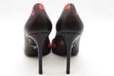 Prada Black & Red Printed Leather Pumps Size 37.5 Eb0624lxzde