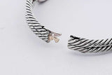 David Yurman Albion 925 Onyx & Diamonds Hinged Bangle Bracelet 25.6g Eb0826wxzsa