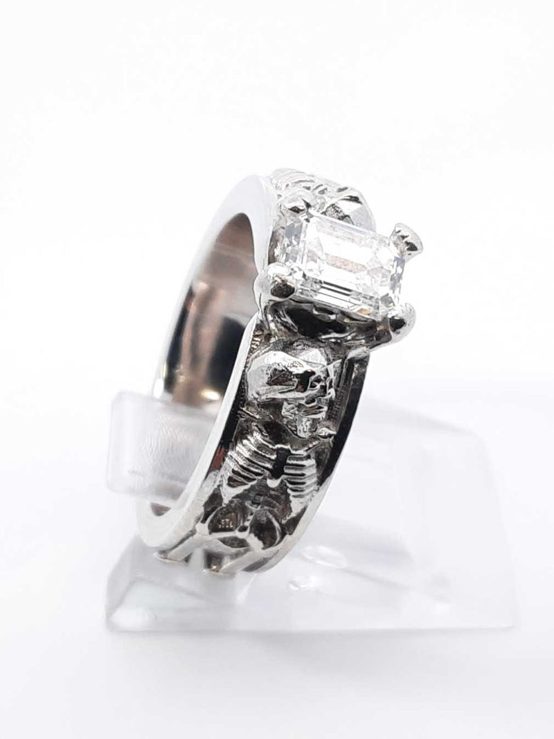 0.65 Ctw Diamond Platinum Skeleton Engagement Ring 13.6 Grams Size 5 Fw1025crxdu