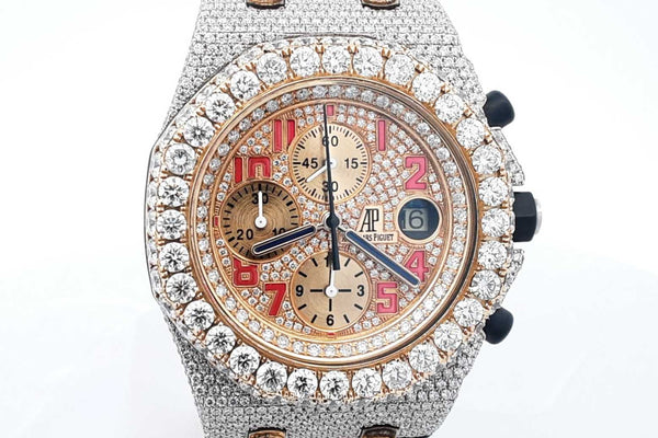 Audemars Piguet Royal Oak Offshore 42mm Automatic Chronograph Watch With Custom Diamonds Eb1124oxxxzsa