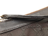 Gucci Britt Wristlet In Dark Brown Guccissima Embossed Leather Fw0826lexdu