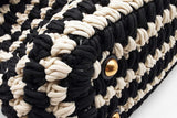 Salvatore Ferragamo Gancini Black & White Crochet Cord Top Handle Bag Eb626wxzsa