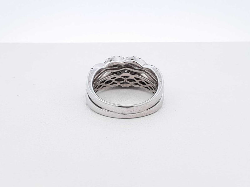 1.07 Cttw Diamond & 10k White Gold Bridal Set 8.2 Grams Size 6.5 Fw0625wrxdu